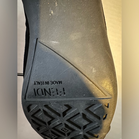 Vintage Fendi Kitten Heels, Black Suede Upper and Rubber Soles with Dust Bags - Picture 6 of 14